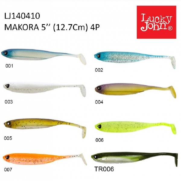 Silikon Yem Luckyjohn Makora 3D Shad 13Cm 4Lü Pk Renk:002