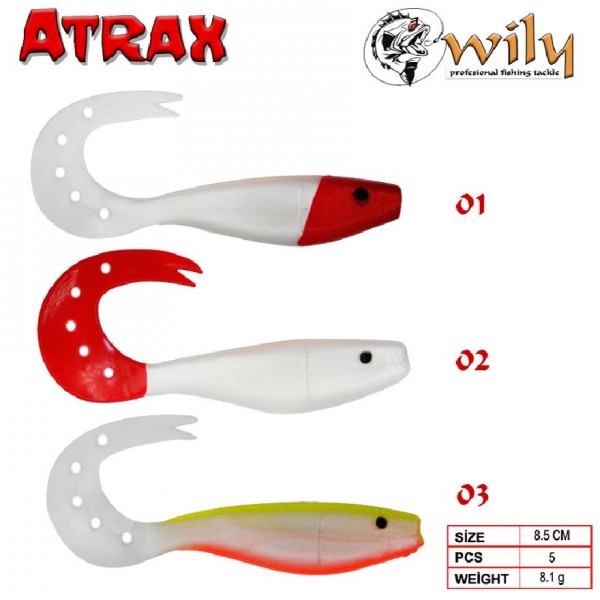 Turna Silikonu Wily Atrax Turna Silikon 8.5 Cm 5’Li Renk:02