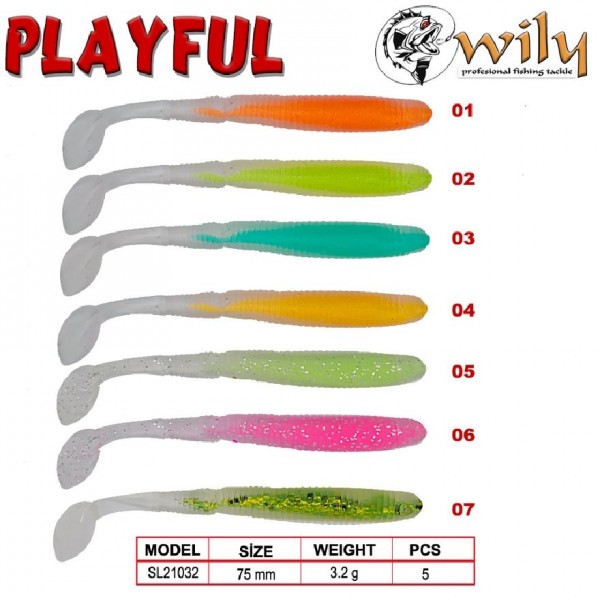 Wily Playful Silikon Yem 7.5 Cm 3.2 Gr 5’Li Pk Renk:1