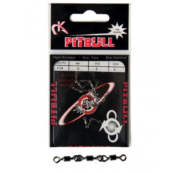 Pitbull 5105 Black Nikel 3 Zincir No:14  Fırdöndü 5'Li Paket