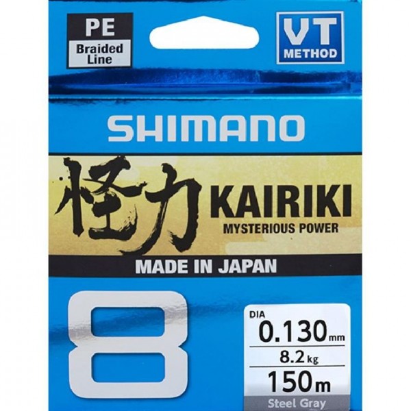 İp Misine 8Kat Shimano Kairiki Steel Gray Gri 0,13Mm 150 Metre