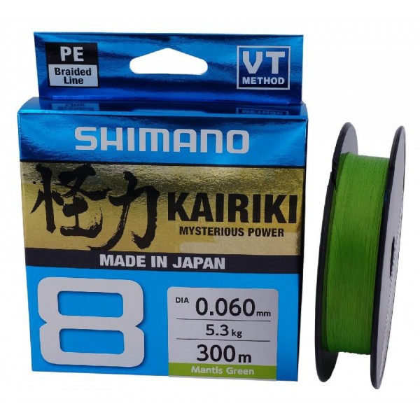 İp Misine Shimano Kairiki Mantis Green (Yeşil) 0,06Mm 300Mt 8Kat