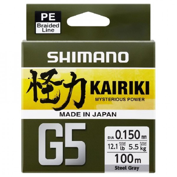 Shimano Kairiki G5 5Kat İp Misina 100M Steel Gray Gri 0,18Mm