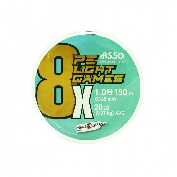 Asso 8X Light Games Pe 1.2 Fluo Green İp Misina 150Mt 0,185Mm