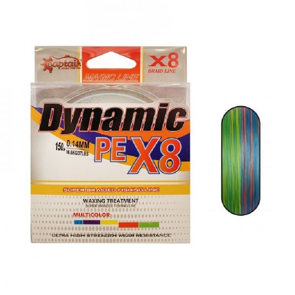 Captain Dynamic Pe 8 Örgü İpi Misina 150Mt Multi Color 0,12Mm