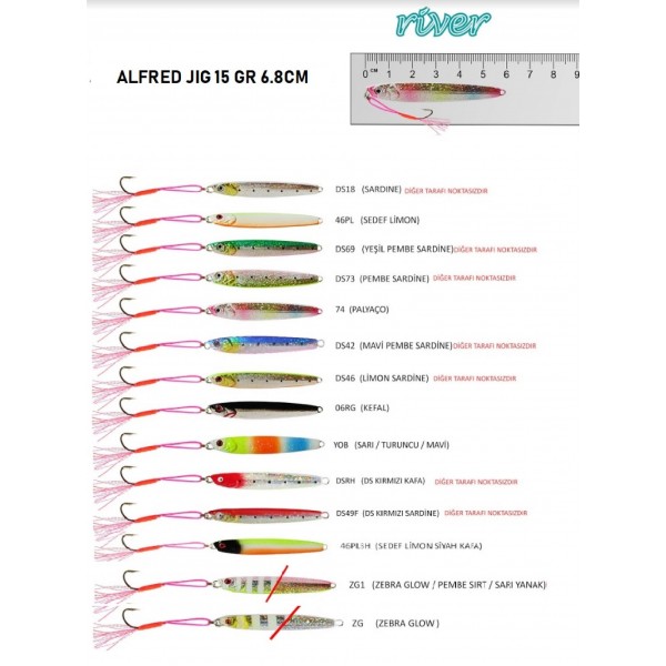 15GR JİG RİVER ALFRED 6.8CM FARKLI RENKLERDE 06RG