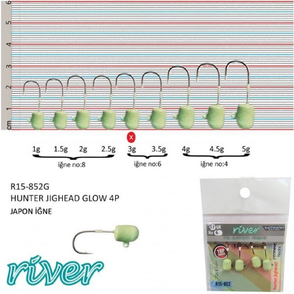 Glowlu Jighead River Hunter 4’Lü Paket 4Gr