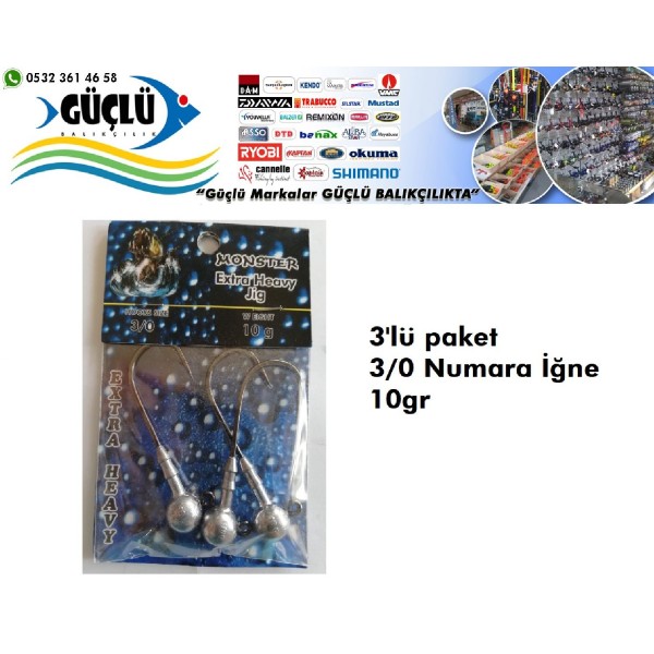 JİG HEAD MONSTER EXTRA HEAVY10gr 3/0 No İğne