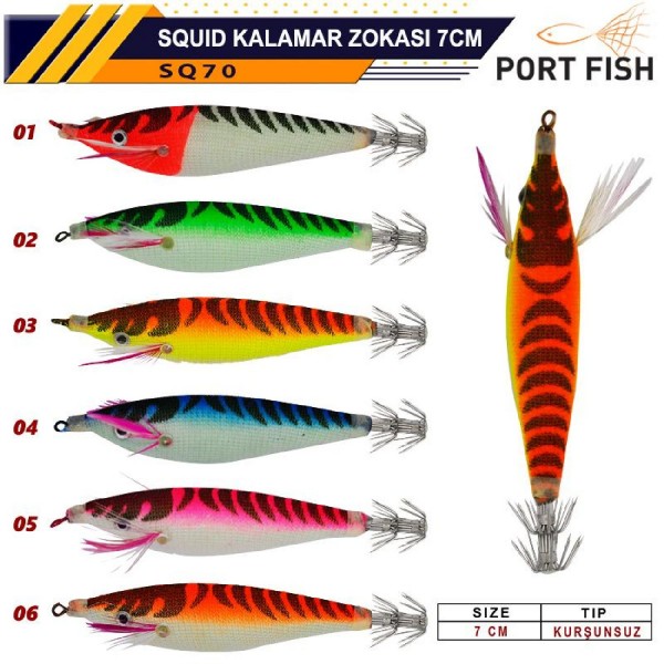 KALAMAR ZOKASI Portfish Squid  7 cm RENK:01