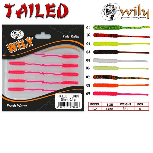 LRF SİLİKONU Wily Tailed 5.5 cm 0.4 gr 10’LU PK RENK:04