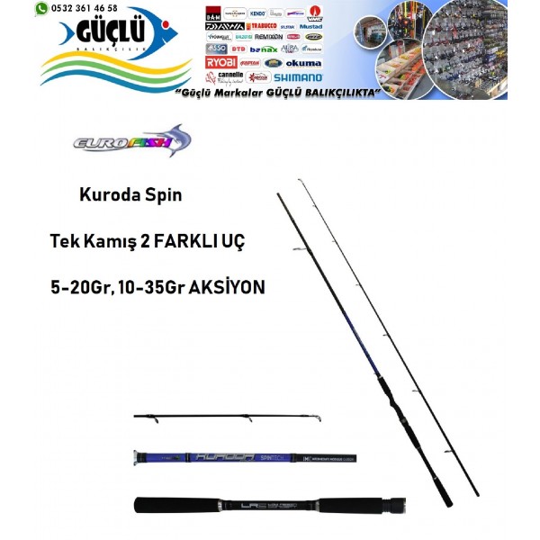 Spin Kamışı 2 li Tip EUROFİSH KURODA SPİN 272  5-20GR, 10-35GR