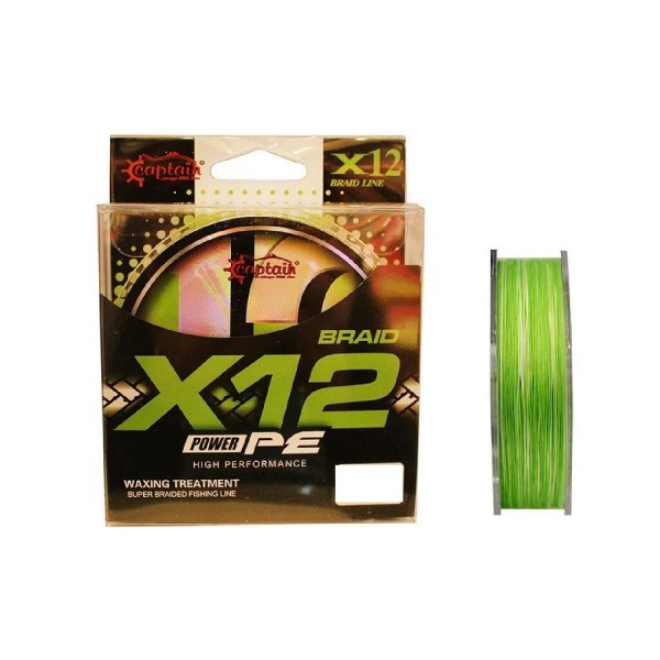 Captain X12 Power Pe İp Misina 0,24Mm 150Mt Green White