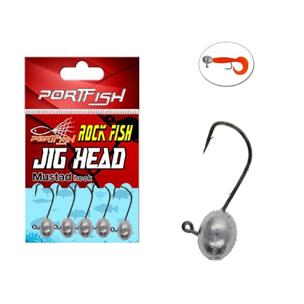 Portfish Jig Head 0,8Gr Mustad İğneli 5Li Pkt