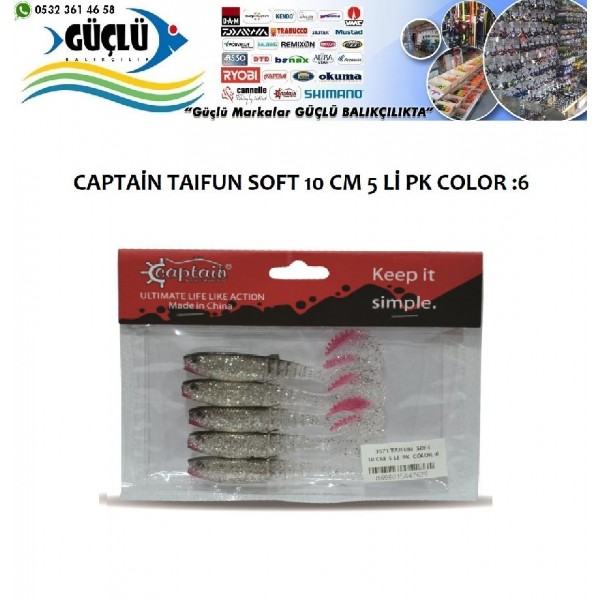 Levrek Turna Silikonu Captaın Taıfun Soft 10 Cm 5 Li Pk Renk :6