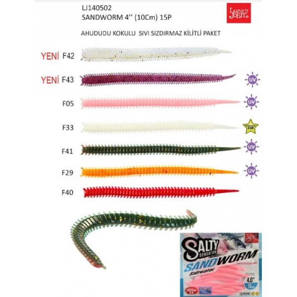 Lrf Silikonu Luckyjohn Sandworm 10Cm Kokulu 15’Li Pk Renk:F29n