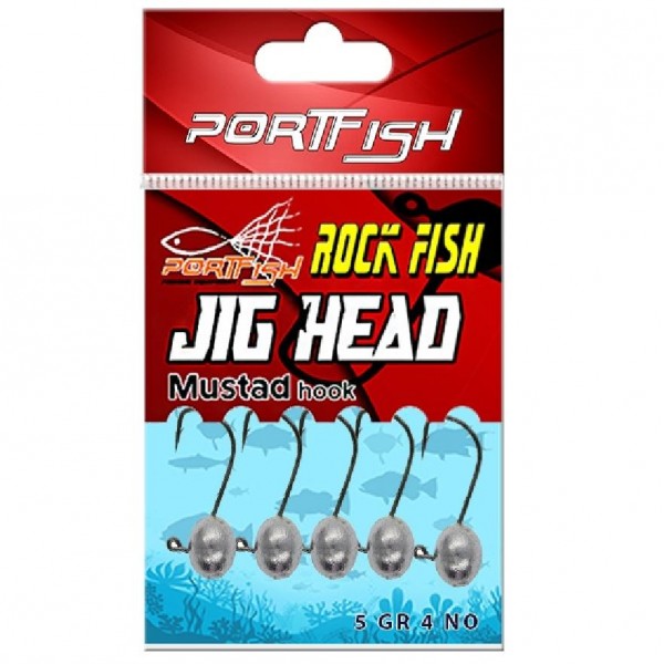 Portfish Jig Head Mustad İğneli 2,5 Gr 5 Li Paket