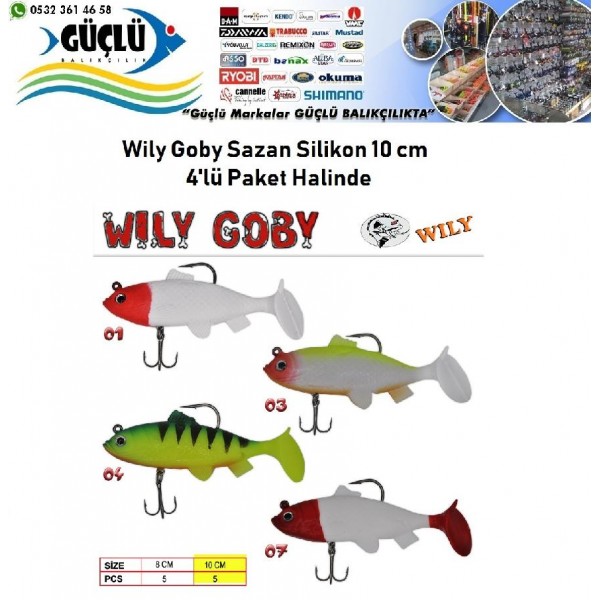 Sazan Silikonu 10 Cm Wily Goby 4’Lü Paket Halinde Renk:1