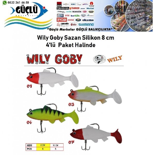 Sazan Silikonu 8 Cm Wily Goby 5 Li Paket Halinde Renk:1