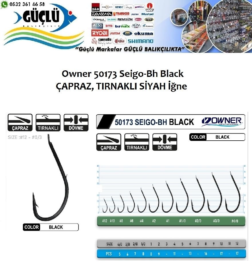 Siyah%20Tırnaklı%20Çapraz%20Olta%20İğnesi%20Owner50173%20Seigo%20No:12