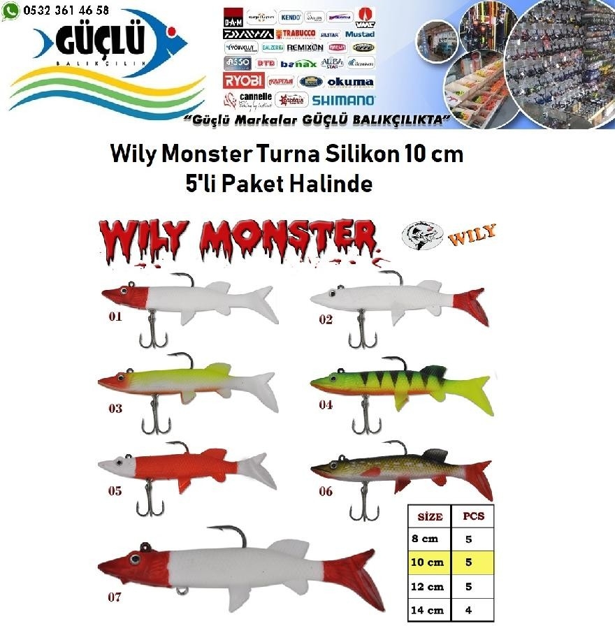 Turna%20Silikonu%2010%20Cm%20Wily%20Monster%205’Li%20Paket%20Renk:1