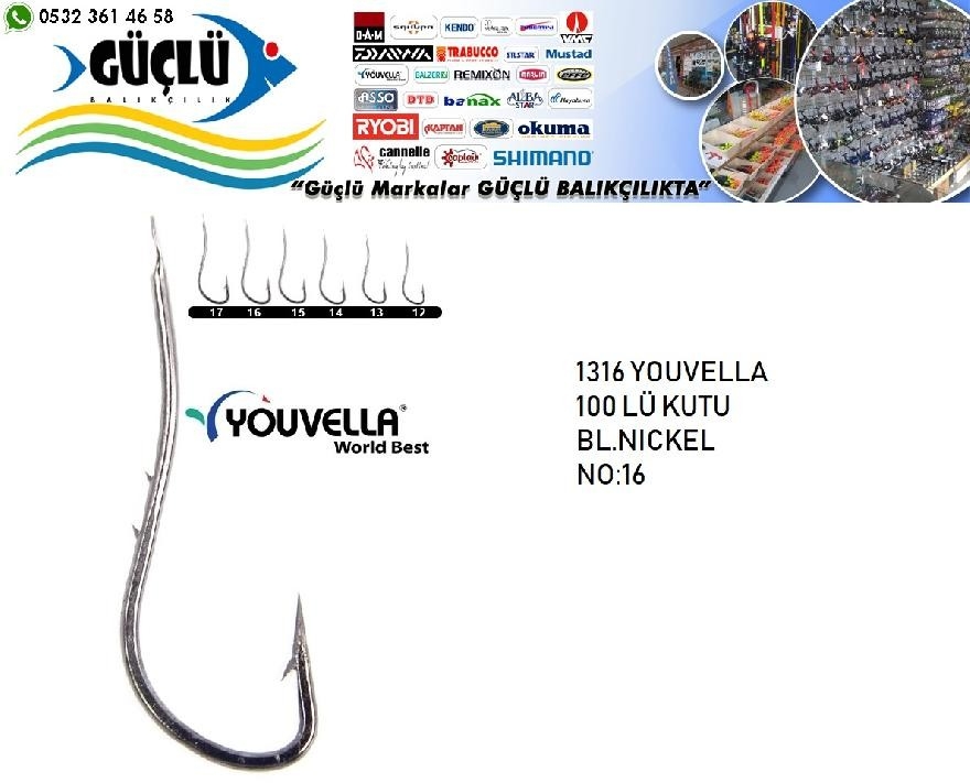 Youvella%201316%2016%20Numara%20Çift%20Tırnaklı%20Bl.Nickel%20Olta%20İğnesi