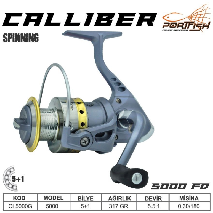 Portfish%20Calliber%205000%20Fd%20Olta%20Makinası%202+1%20Bb%20-%20Gri