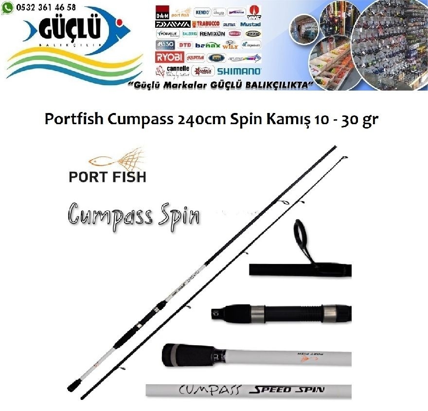 Spin%20Kamış%20Portfish%20Cumpass%20240Cm%2010%20-%2030%20Gr%20Aksiyonlu