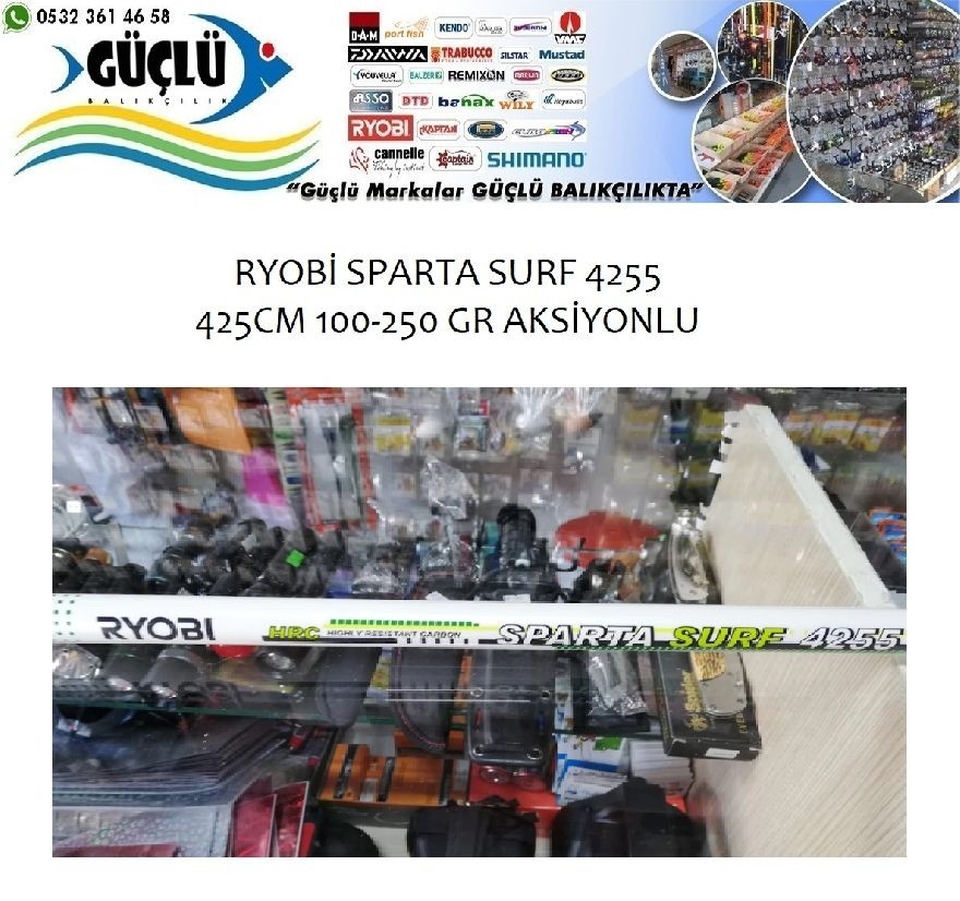 Surf%20Kamışı%20Ryobi%20Sparta%20Surf%20425%20Cm%20100-250G%20Aksiyon