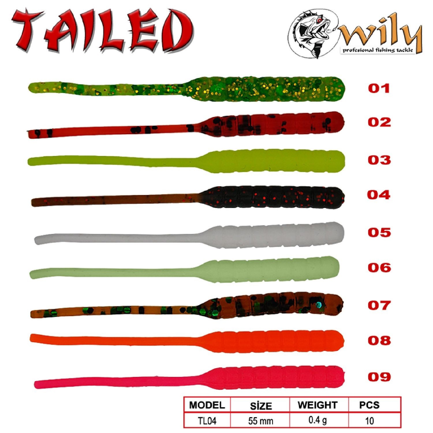 Lrf%20Silikonu%20Wily%20Tailed%205.5%20Cm%200.4%20Gr%2010’Lu%20Pk%20Renk:01