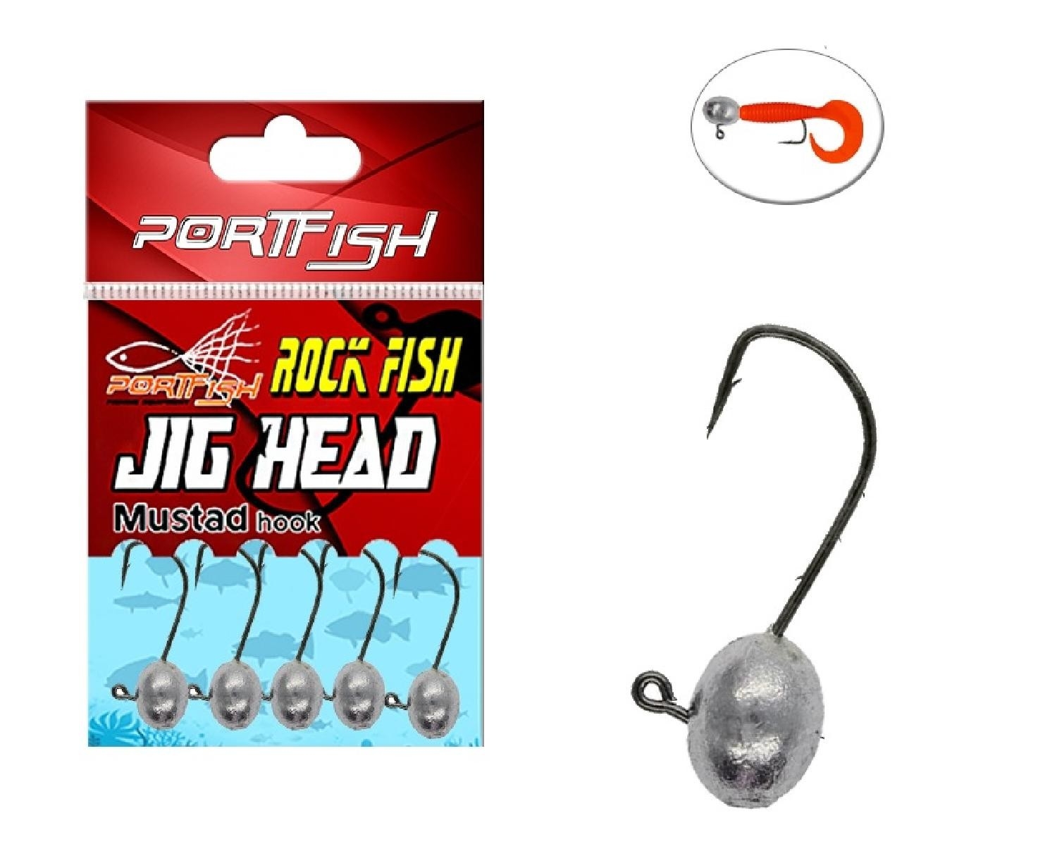 Portfish%20Jig%20Head%200,8Gr%20Mustad%20İğneli%205Li%20Pkt