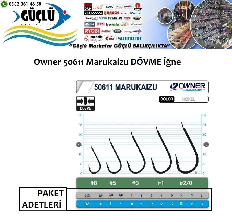 Dövme%20İğne%20Mükemmel%20Kalite%20Owner%2050611%20Marukaizu%20İğne%20No:%201