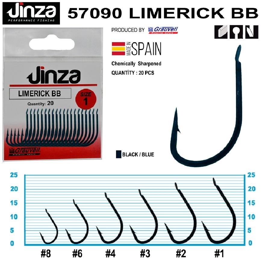 Jinza%2057090%20Limerik%20Blue%20Mavi%20Olta%20İğnesi%2020’Li%20Paket%20No:2