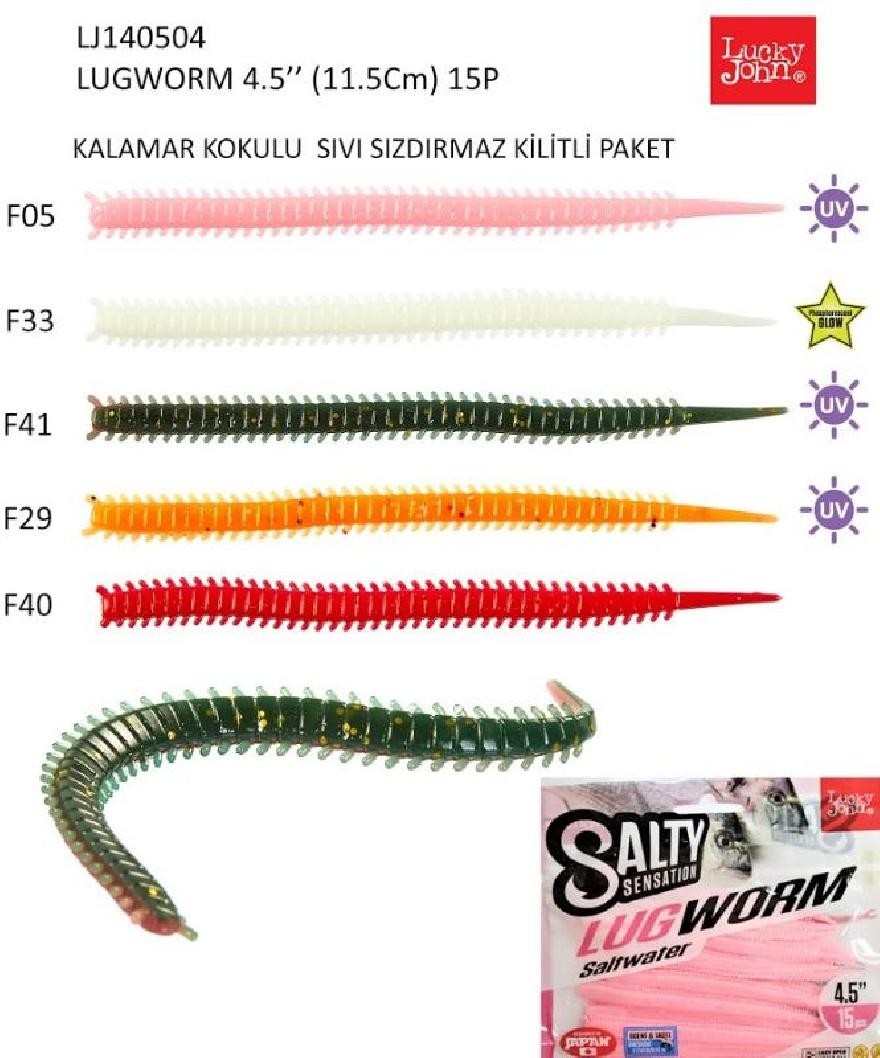 Lrf%20Silikonu%20Luckyjohn%20Lugworm%2011,5Cm%20Kokulu%2015’Li%20Pk%20Renk:F05