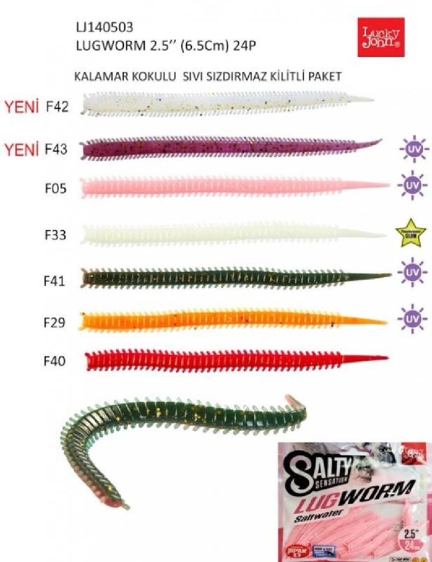 Lrf%20Silikonu%20Luckyjohn%20Lugworm%206,5Cm%20Kokulu%2024’Lü%20Pk%20Renk:F05