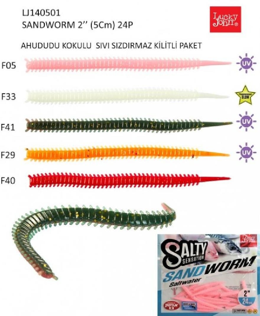 Lrf%20Silikonu%20Luckyjohn%20Sandworm%205Cm%20Kokulu%2024’Lü%20Pk%20Renk:F29n