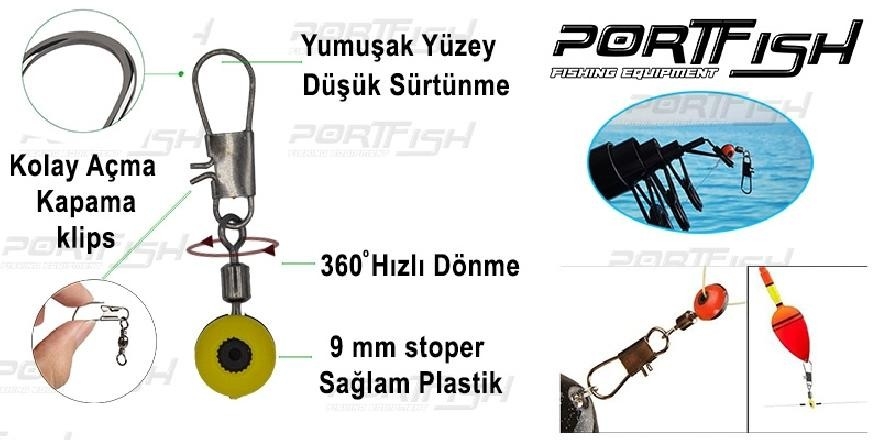 Portfish%20Bl-6015%20Stoperli%20Fırdöndülü%20Klips%20M%20Beden