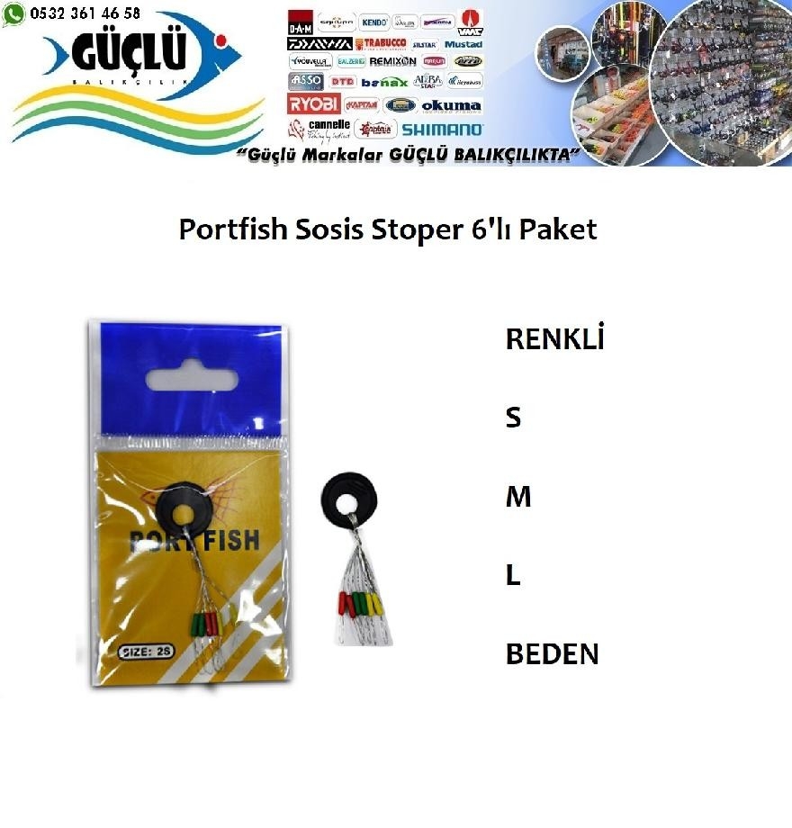 Renkli%20Sosis%20Stoper%206!Lı%20Paket%20Portfish%20M%20Beden