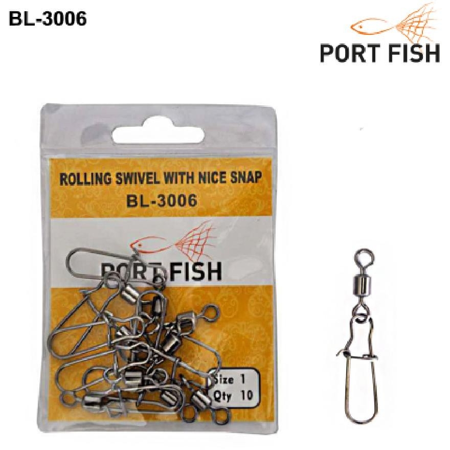 Portfish%20Bl-3006%20Yuvarlak%20Kancalı%20Fırdöndü%20No:1/0