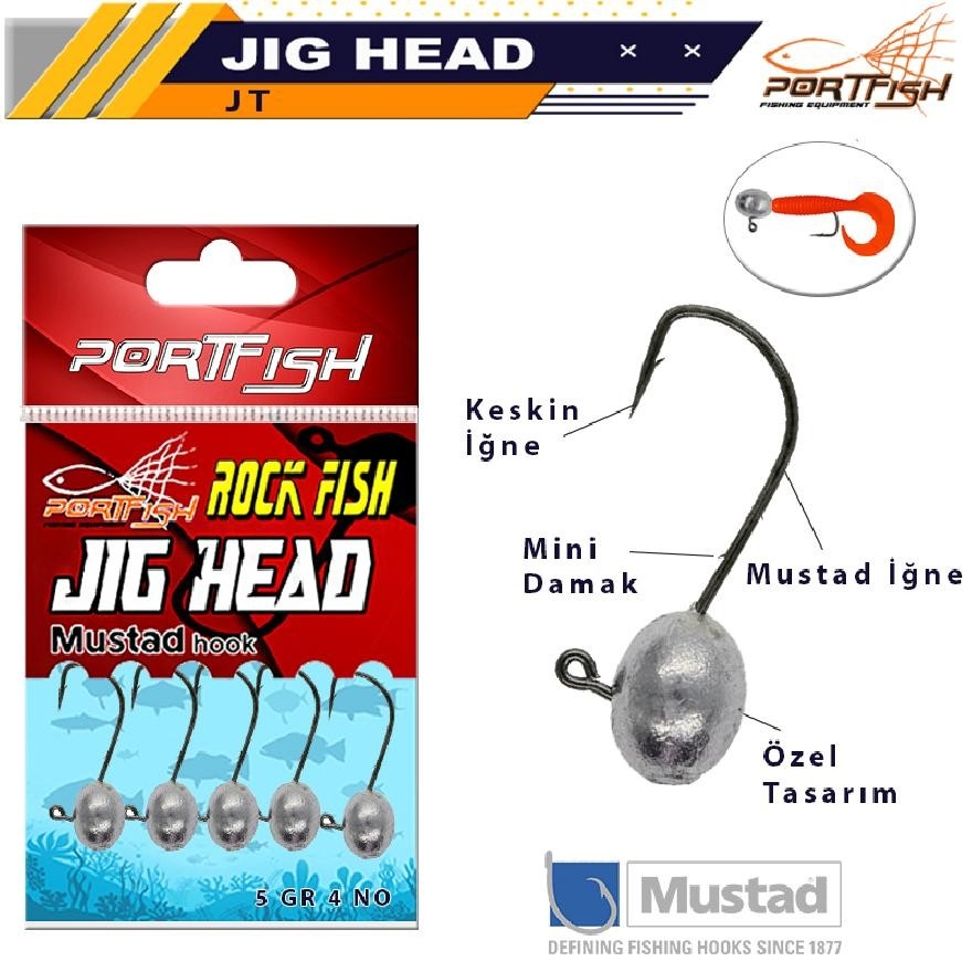 Portfish%20Jig%20Head%20Mustad%20İğneli%201,5Gr%205’Li%20Paket