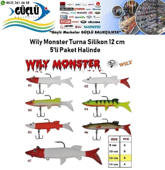 Turna Silikonu 12 Cm Wily Monster 5’Li Paket Renk:1