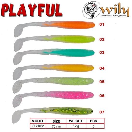 Wily Playful Silikon Yem 7.5 Cm 3.2 Gr 5’Li Pk Renk:1