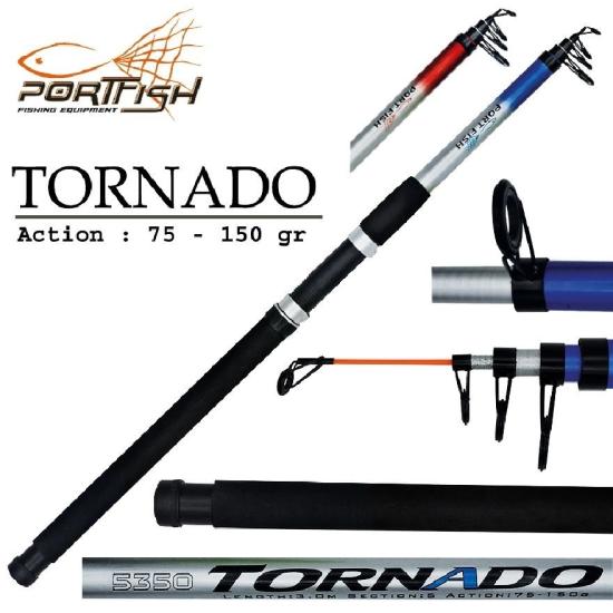 Portfish Tornado Teleskopik Fiber Olta Kamışı 350 Cm 75-150 Gr Kırmızı