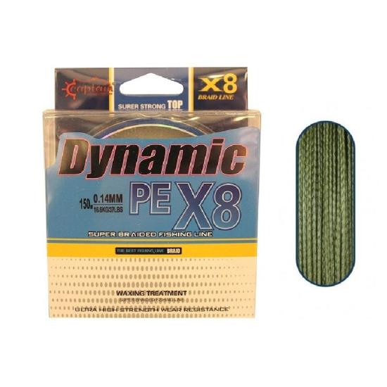 Captain Dynamic Soft Pe 8 Örgü Spin İp Misina 150Mt Yeşil 0,10Mm