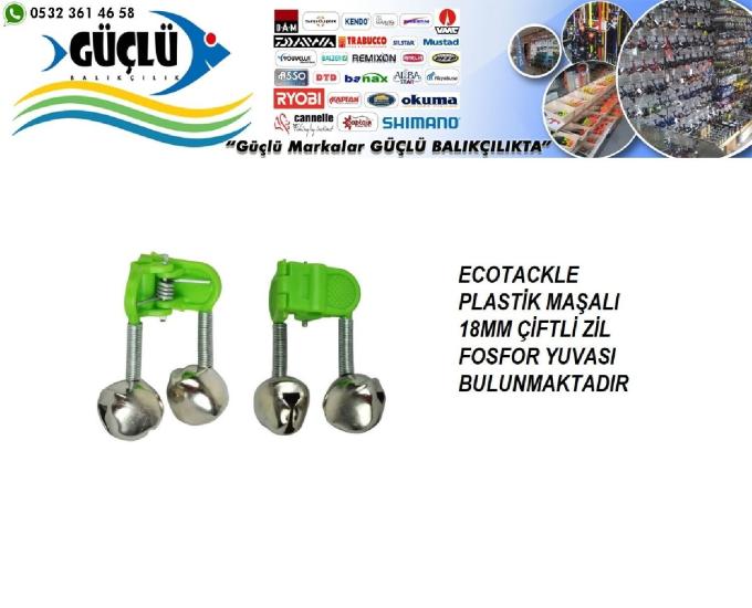 Maşalı Plastik Çiftli Zil Ecotackle 18Mm Fosfor Yuvalı