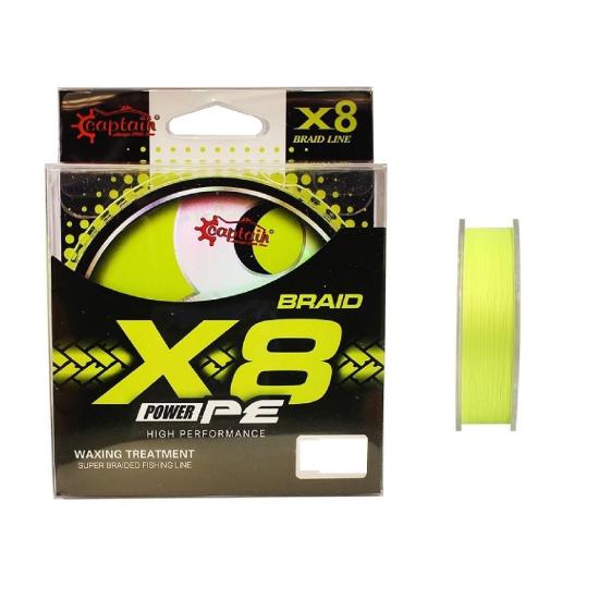 Captain X8 Power Pe İp Misina 0,06Mm 150Mt Lemon Yellow