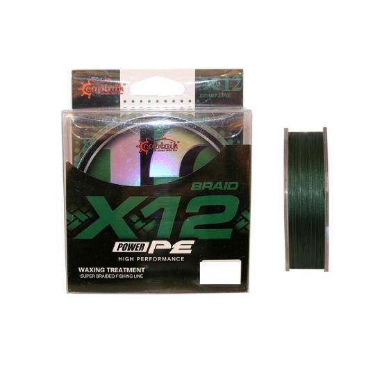 Captain X12 Power Pe İp Misina 0,14Mm 150Mt Dark Green