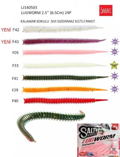 Lrf Silikonu Luckyjohn Lugworm 6,5Cm Kokulu 24’Lü Pk Renk:F05