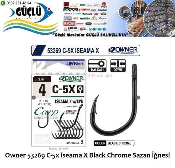 Sazan İğnesi Owner 53269 C-5X İseama X Black Chrome No:1